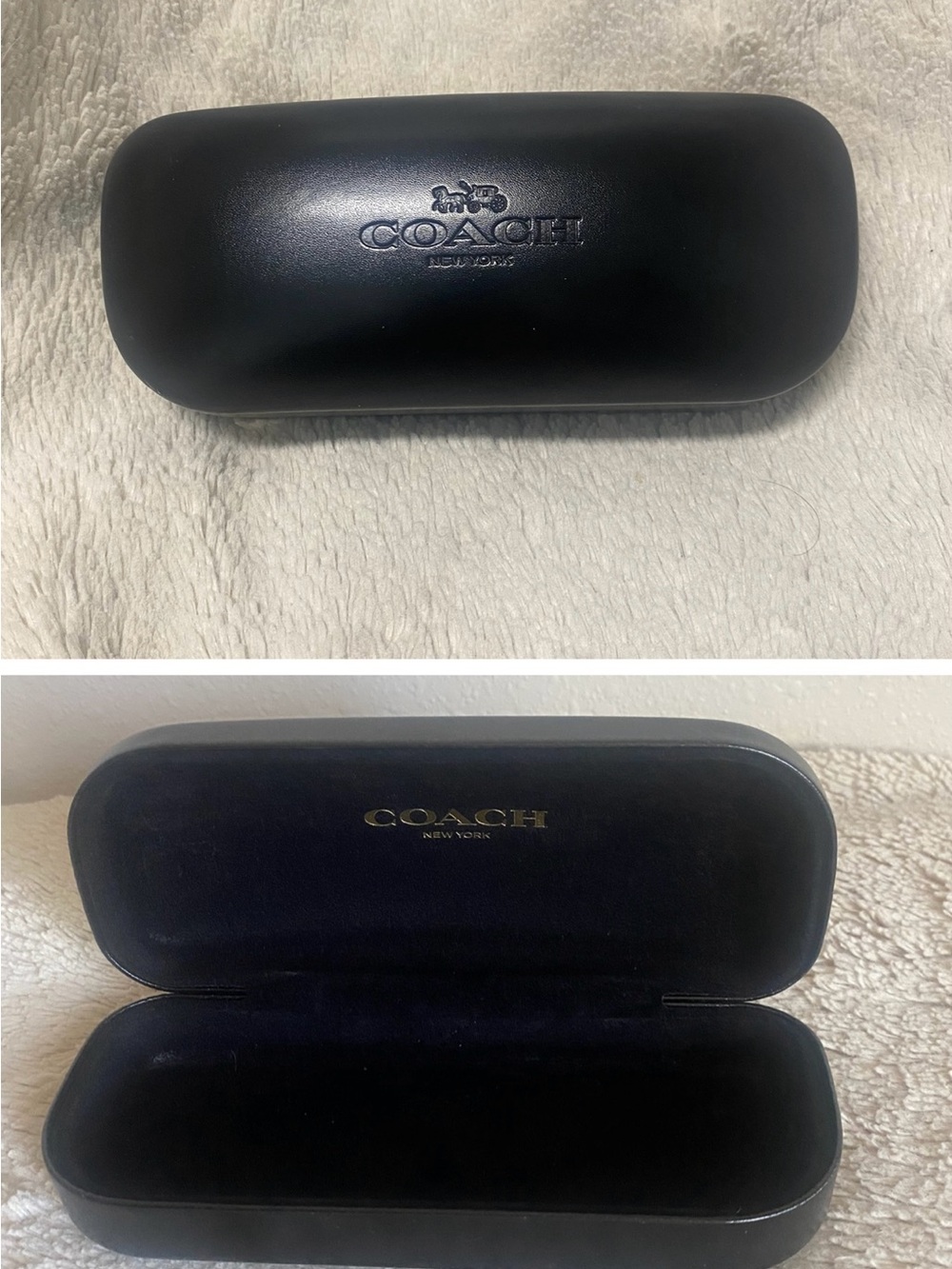 Coach Black Eyewear Case with Gold Logo
